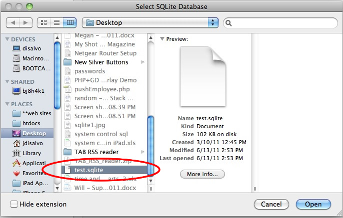 sqlite file sqlite file