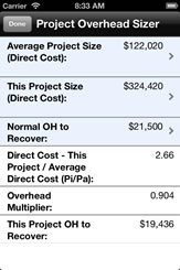 Construction Project Overhead Sizing Calculator